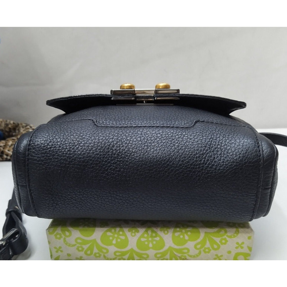 Marc by Marc Jacobs Black Pebbled Leather Pushlock Flap Closure Crossbody Bag - Picture 6 of 16